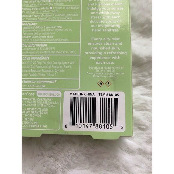 Smart Care Scented Hand Sanitizer Spray 1 Fl Oz Cucumber Melon Hydrating NEW - Picture 8 of 10